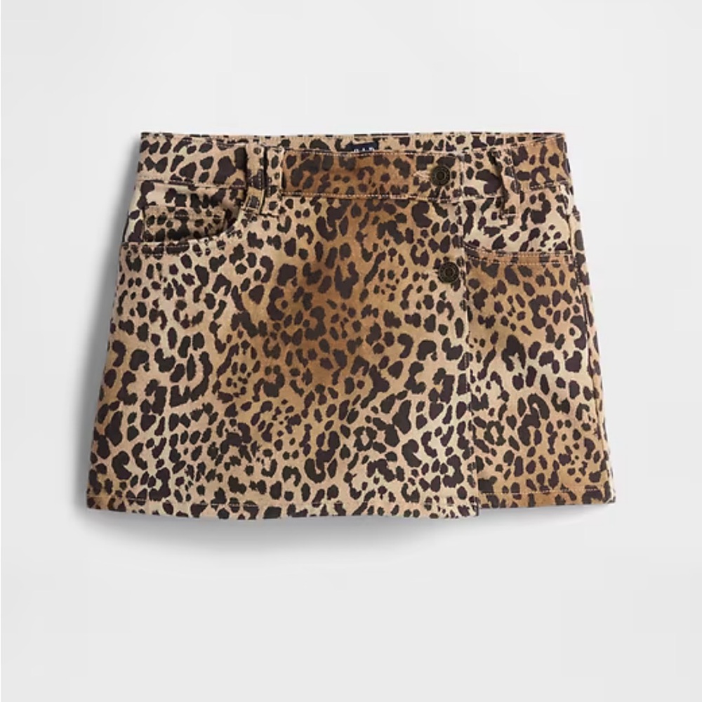 Gap Denim Leopard Print Girls Skirt/Skort Shorts